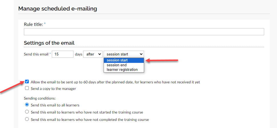 New restriction on scheduled emails