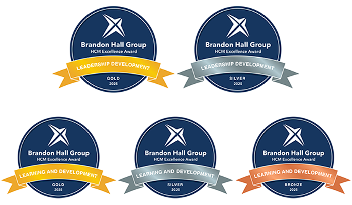 Brandon Hall HCM excellence awards in Learning and Development and Leadership Development for CrossKnowledge clients - 2025