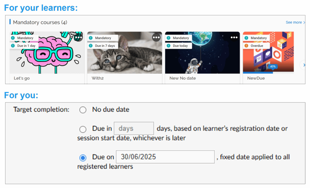 Your time-sensitive training is now easier to plan!