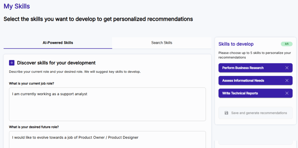 ai powered skills recommendations