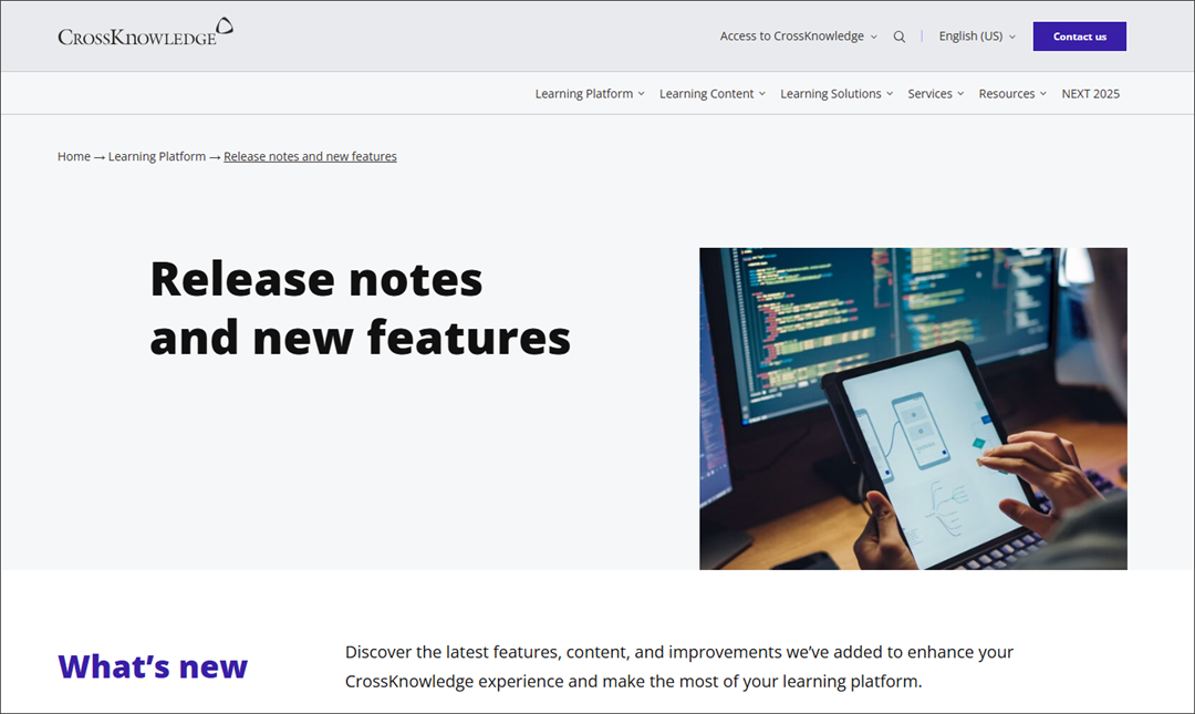 The New Features and updates now available on CrossKnowledge.com