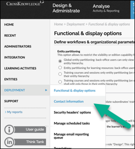 Nouvelle option dans le menu Deploiement