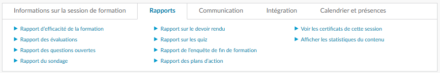 rapports au niveau des activités et des ressources pédagogiques 