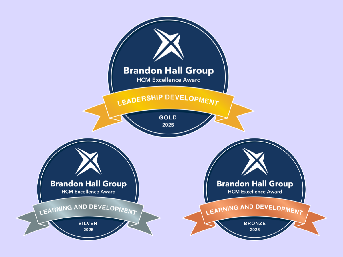 Brandon Hall HCM excellence awards in Learning and Development and Leadership Development for CrossKnowledge clients - 2025