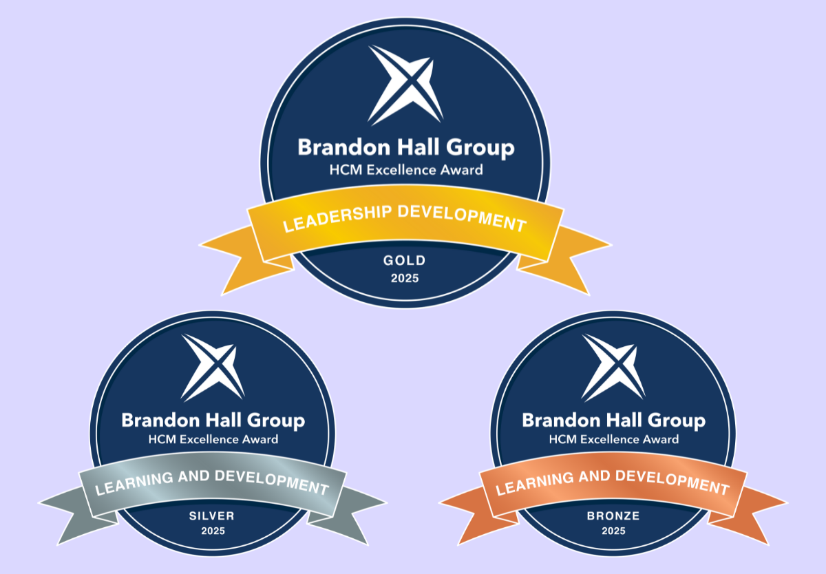 Brandon Hall HCM excellence awards in Learning and Development and Leadership Development for CrossKnowledge clients - 2025
